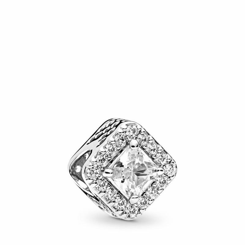 Pandora Geometric Radiance Charm - Sterling Silver/Cubic Zirconia - Canada | XN2398PX